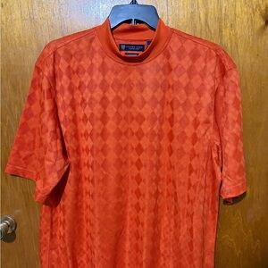 Oxford Men's Orange Diamond Pattern Shirt